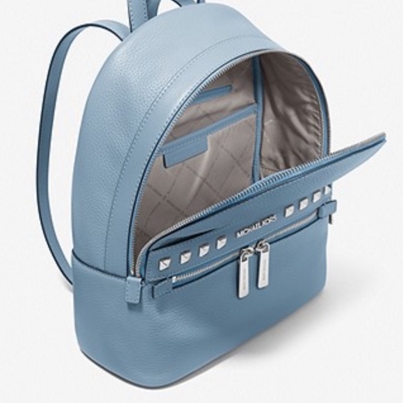 MICHAEL KORS
Kenly Medium Studded Pebbled Leather Backpack LIGHT SKY COLOR - Picture 4 of 15